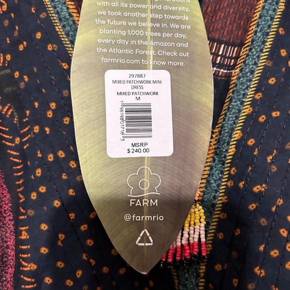 Farm Rio Mixed patchwork mini dress NWT - Picture 8 of 8